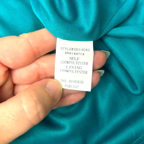 Davi & Dani Teal Ruffle Mini Dress Size Medium - Picture 8 of 9